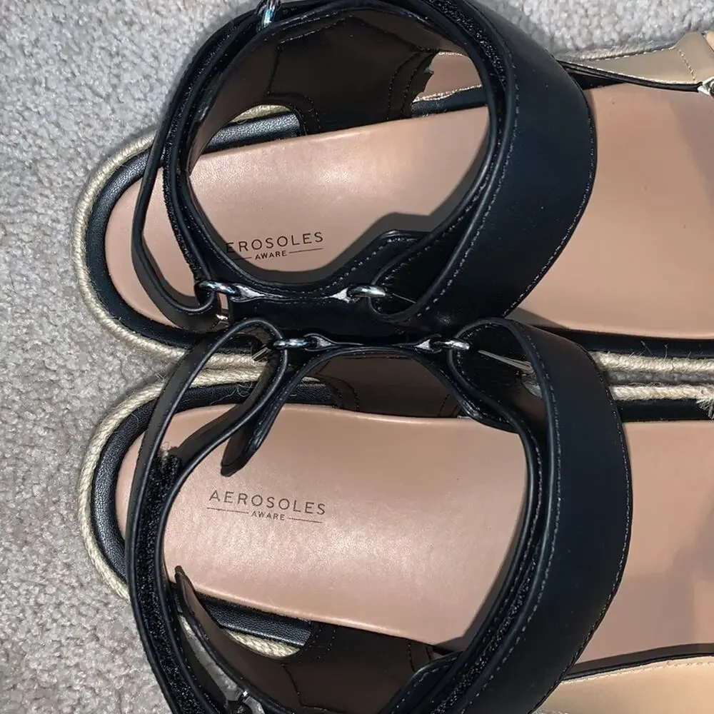 Aerosoles Dave Espadrille Platform Wedge Sandal Sz 10.5 M - NWT